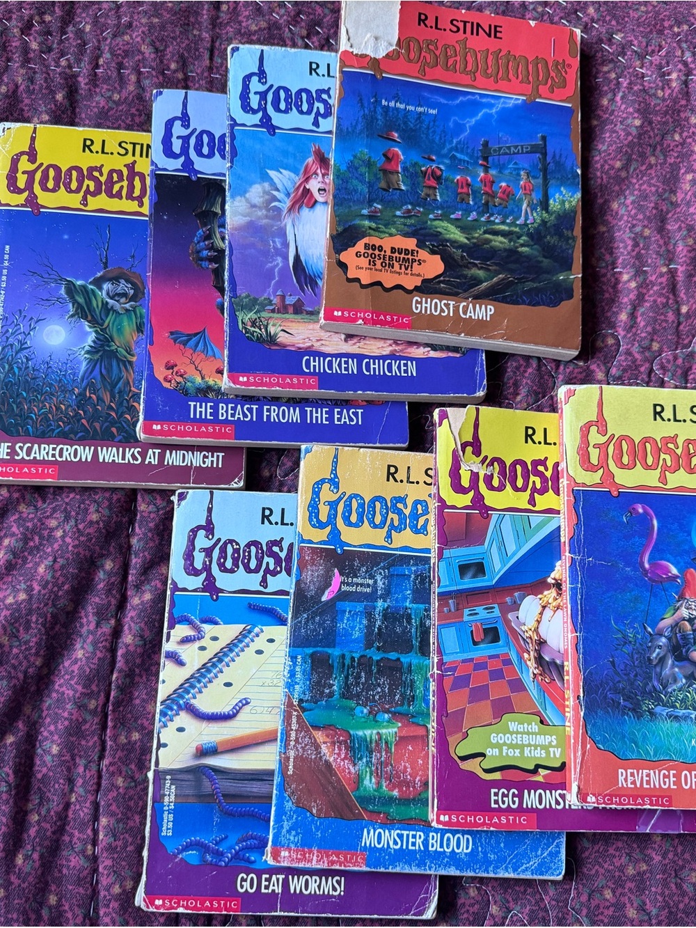 Scholastic Goosebumps Paperback Lot — Purple Blue Yellow Red Covers